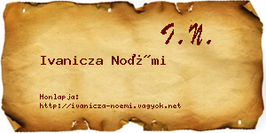 Ivanicza Noémi névjegykártya